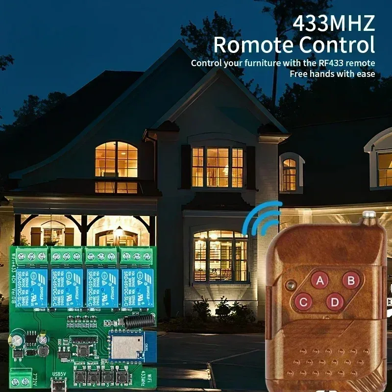 Tuya Smart Switch Wifi Garage Door Wifi Relay Switch Wifi RF 4 Channel Module 85-265V Wifi Curtain Module Wireless Switch - Image 3