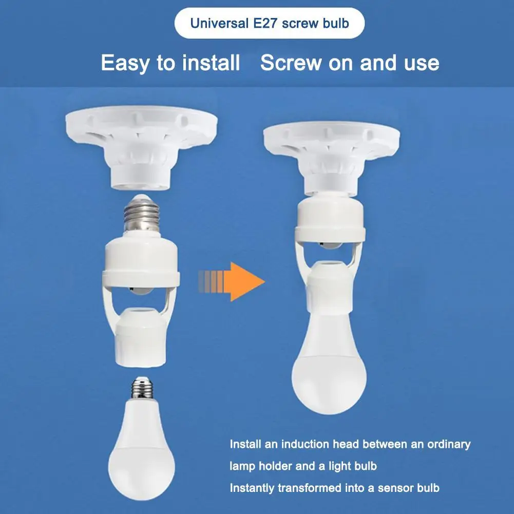 Smart Motion Sensor Light Bulb Holder E27 PIR Screw Bulb Adapter Lamp Base Converter Automatic LED Switch AC 110V 220V - Image 4
