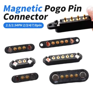2pcs/set Magnetic Pogo Pin Connector for Power Bank 1.5A DC 2.5/2.54PH 2/3/4/7/8pin Male Female Through Holes PCB BTB Terminals