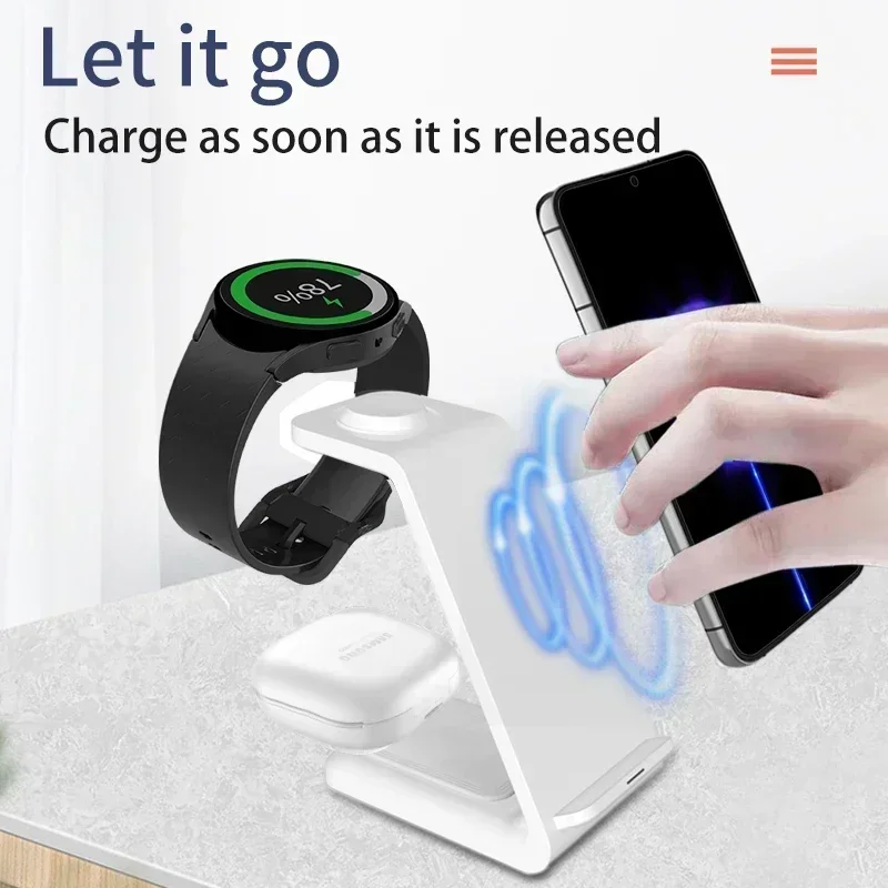 3 in 1 Wireless Charger Stand Fast Charging Dock Station For iPhone 15 14 XR Apple Watch 6 7 iWatch 30W wireless charging HT-ZZ1