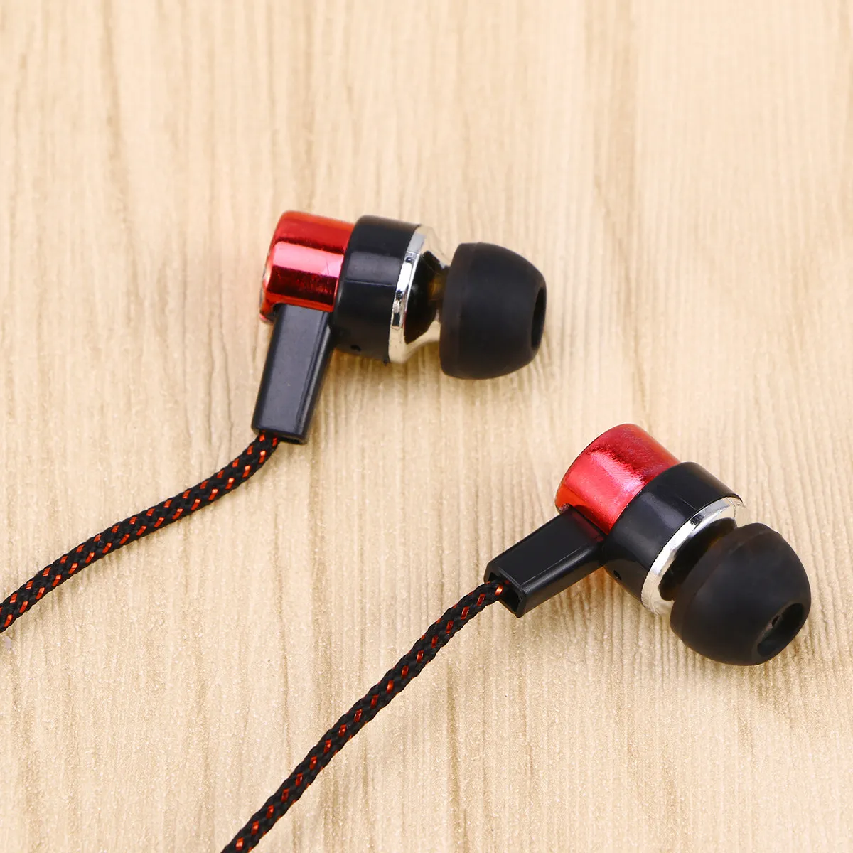 Heavy Bass in-Ear Earphone Red Cloth Line 3.5mm Plug Stereo Headset Noise Cancelling Earbuds for Music Running Gym - Image 6