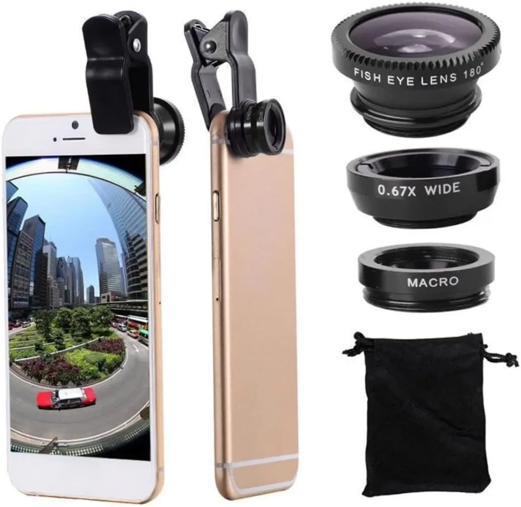 3 in 1 Fisheye Phone Lens Wide Angle Zoom Lens Fish Eye Macro Lenses Camera Kits With Clip Lens On The Phone For All Smart Phone - Image 4