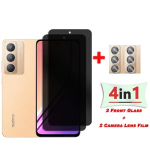 Privacy Screen Protector For Realme P3x Glass For Realme 14x Anti Glare Glass Camera Lens Film Anti-spy Glass For Realme V60 pro