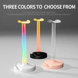 RGB Gaming Headphone Stand, Gaming Headset-Holder with USB Port, Multiple Color Mode, Earphone Hanger for Gamers Desktop