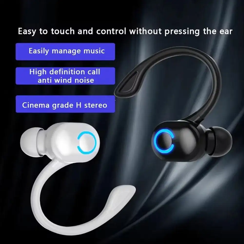 Wireless Bluetooth Earphones HIFI Bass With HD MIC Noise Game Cancelling Sports Waterproof Ear-Hook Earbuds Music Life Head C8T5 - Image 3
