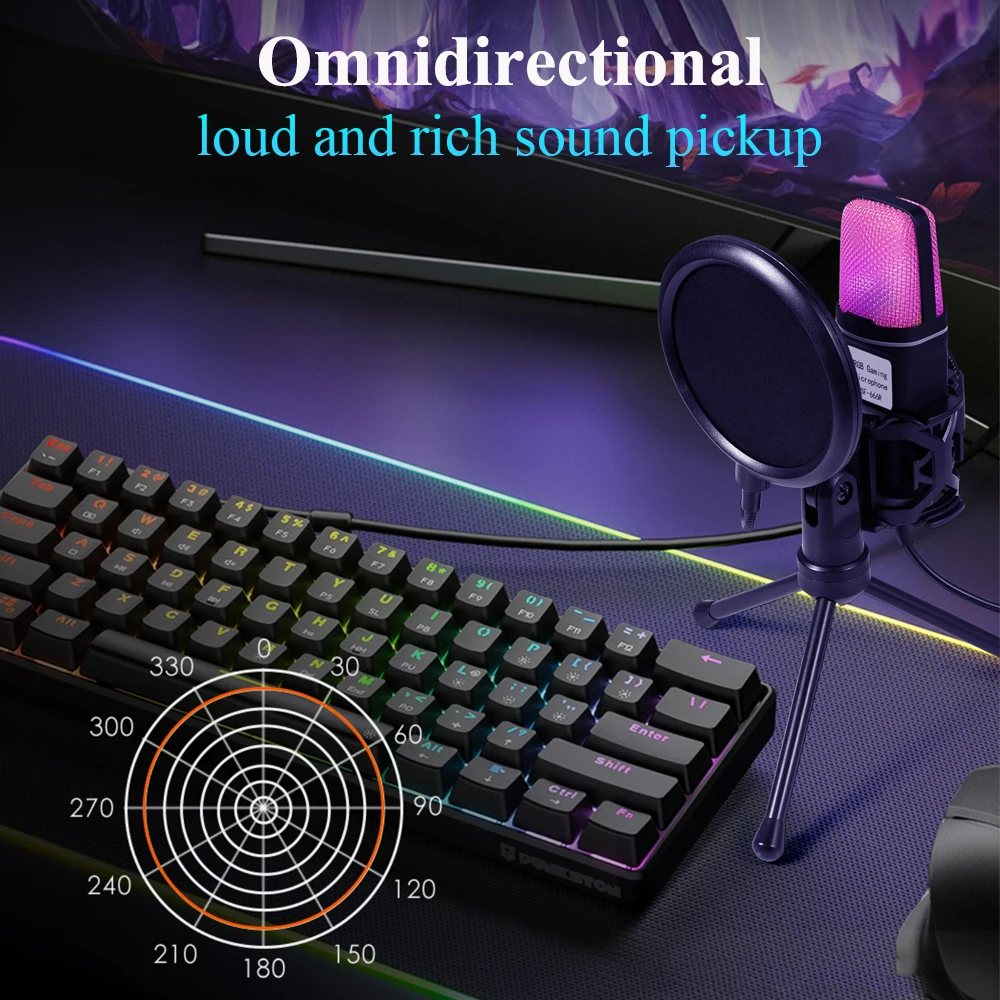 KEBIDU USB Microphone Kits Professional Live Streaming Microphone Wired Gaming Mic for Podcast Recording Studio Streaming Laptop - Image 3