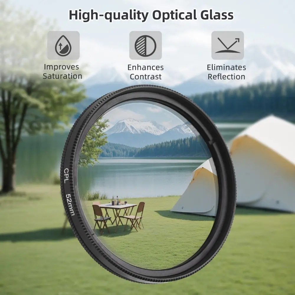 Universal 52mm Circular Polarizer Lens Filter Anti-reflection Portable Smartphones Lens Accessory CPL Filter Kit Camera Lens - Image 2