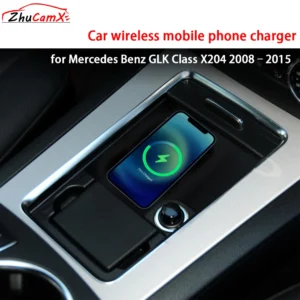 for Mercedes Benz GLK Class X204 2008–2015 Center Console Storage Wireless Mobile Phone Charger 18W Magsafe Fast Charging Panel