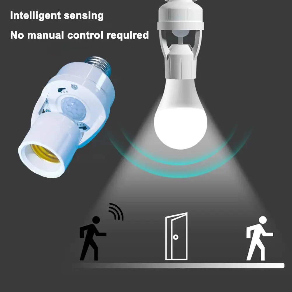 Smart Motion Sensor Light Bulb Holder E27 PIR Screw Bulb Adapter Lamp Base Converter Automatic LED Switch AC 110V 220V - Image 2