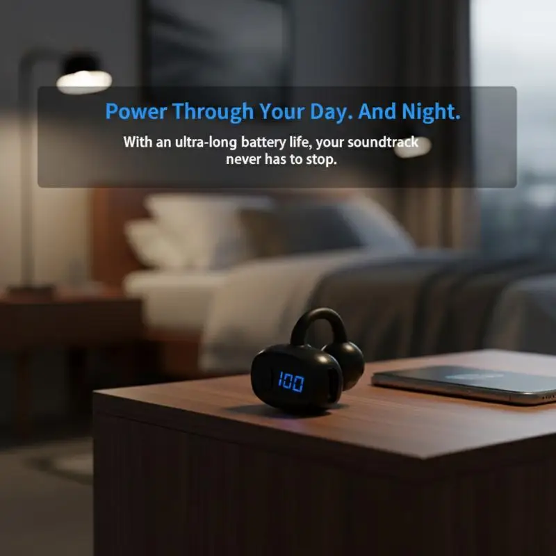 Bone Conduction Bluetooth Headset Clip On Ear Sports Wireless Bluetooth Headset Digital Display