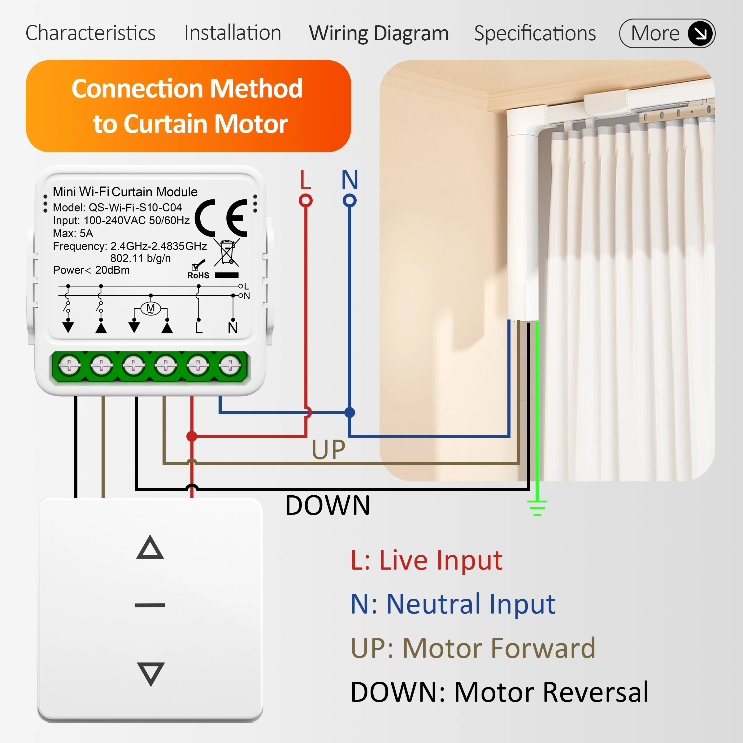 Tuya WiFi Smart Curtain Switch Roller Blinds Shutter Module Works With Alexa Google Home Assistant - Image 4