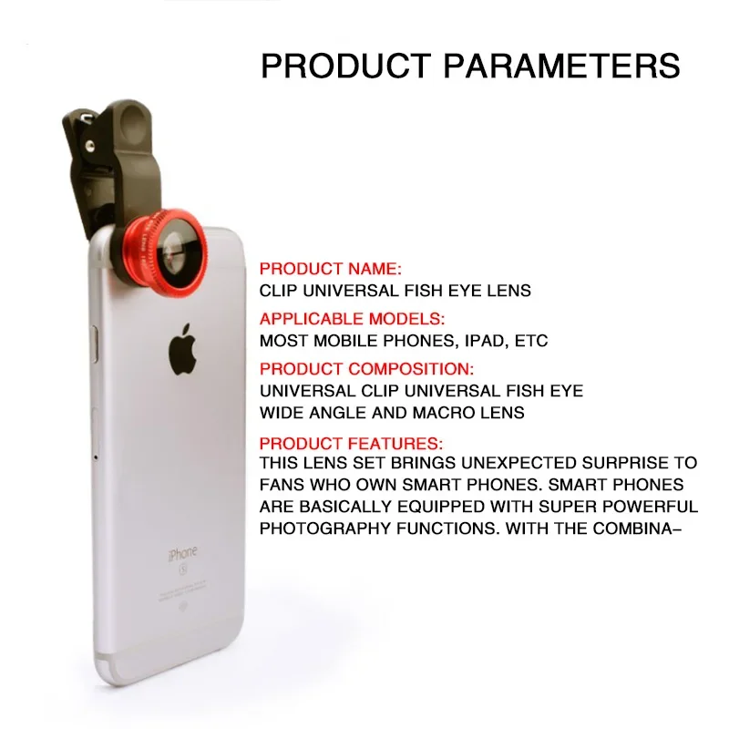 3 in1 Fisheye Phone Lens 0.67X Wide Angle Zoom Fish Eye Macro Lenses Camera Kits With Clip Lens Kits On The Phone for Smartphone - Image 2