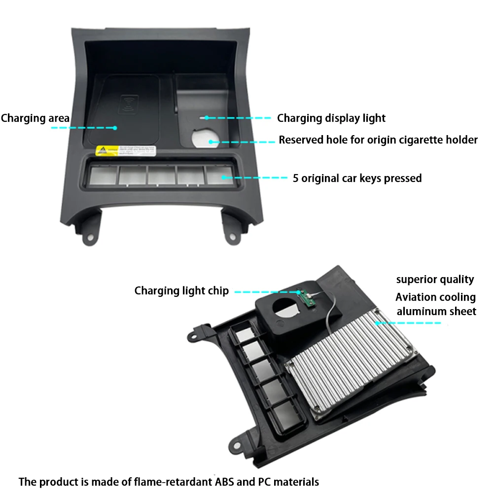 for Volkswagen VW Jetta SportWagen Vento Variant A5 Center Console Storage Wireless Mobile Phone Charger QI 18W Magsafe Charging - Image 4