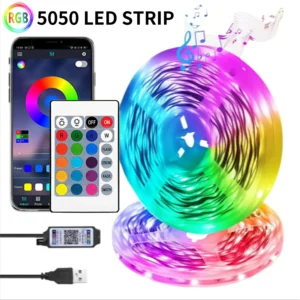 LED Strip Lights App Control Music Sync With 24Key Remote USB Flexible Lamp Tape For Room TV Backlight Party Decoration