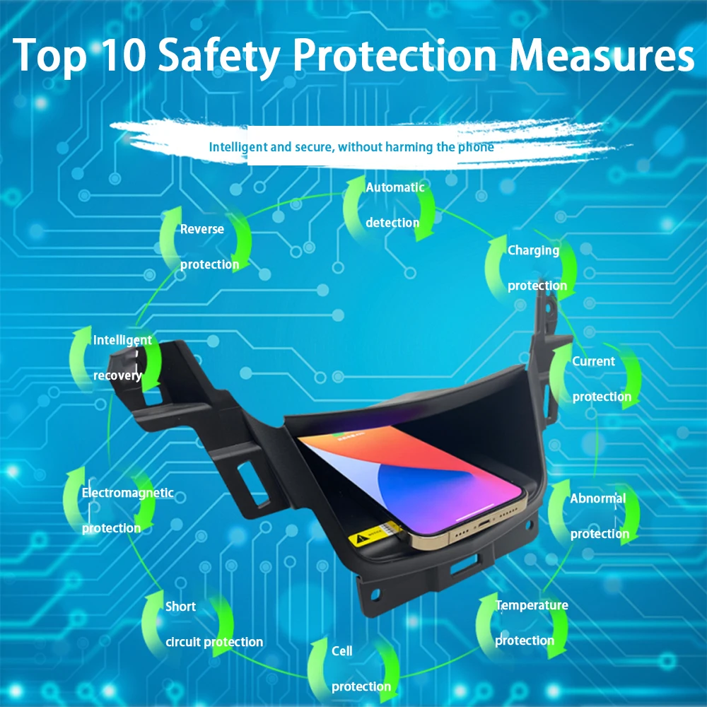 for Cadillac XT5 XT6 2016-2025 Center Console Storage Wireless Mobile Phone Charger QI 18W iPhone Magsafe Fast Charging Panel - Image 3