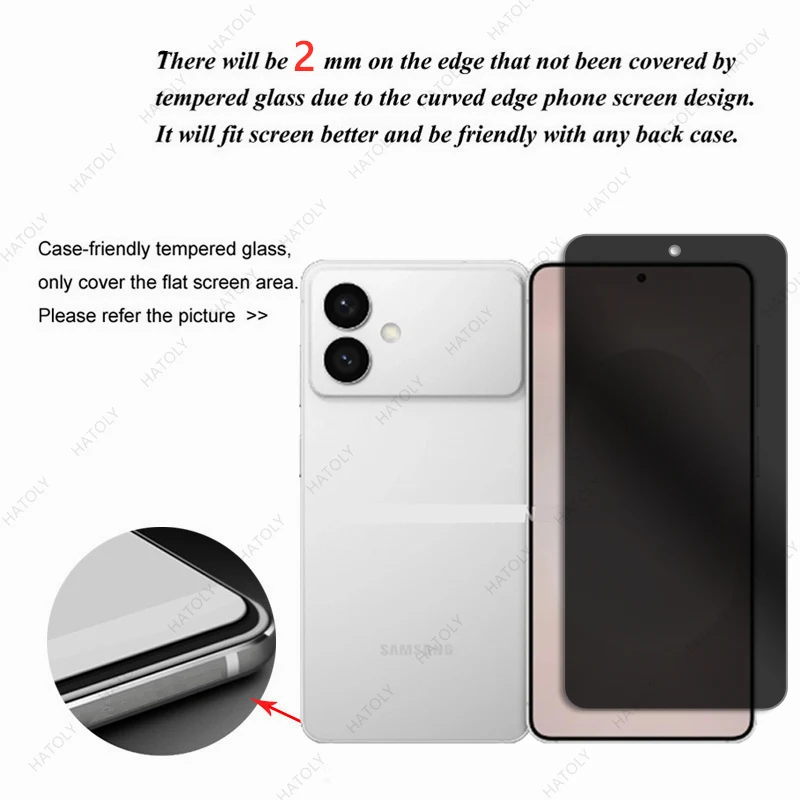 Privacy Screen Protector For Samsung Galaxy S26 Edge Glass For Samsung Galaxy S26 Plus Glass Camera Len Protector Anti-spy Glass