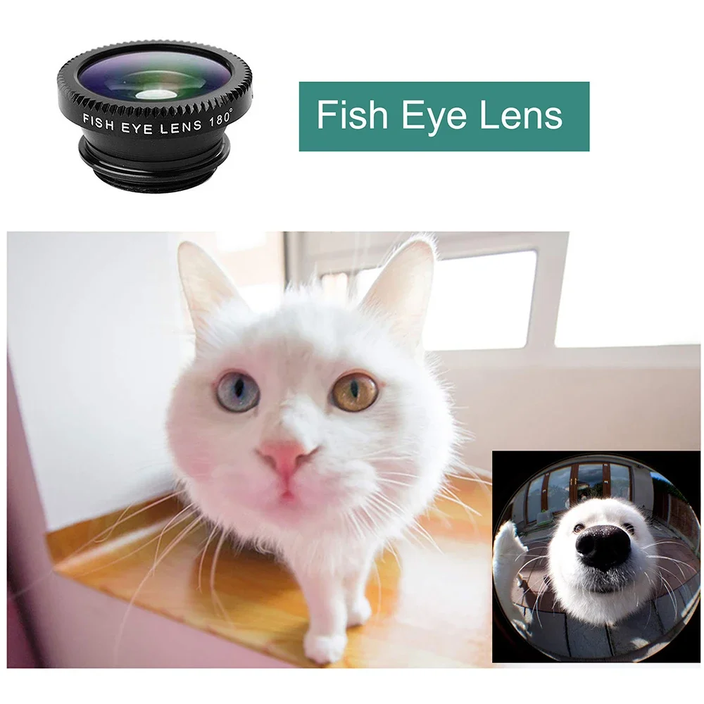 3 in 1 Fisheye Phone Lens Wide Angle Zoom Lens Fish Eye Macro Lenses Camera Kits With Clip Lens On The Phone For All Smart Phone - Image 5