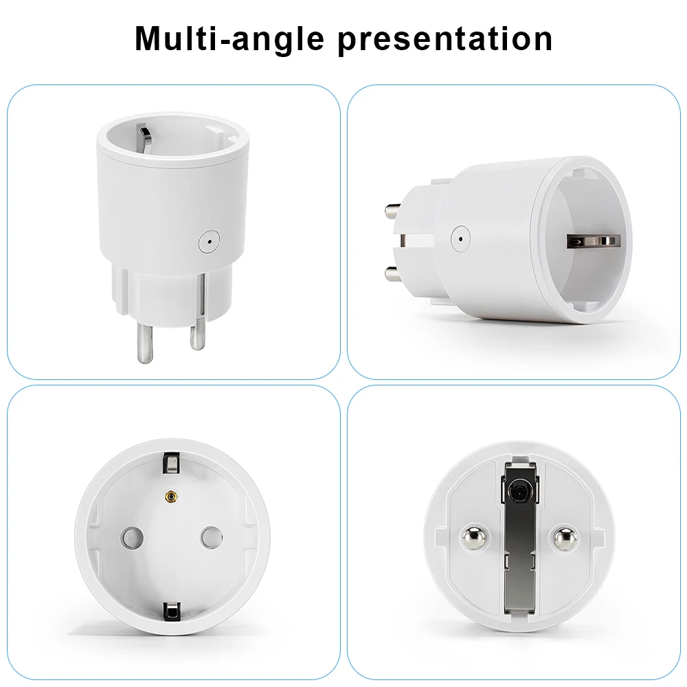 Tuya 10A Smart Plug WiFi EU Power Monitor Socket Round Head APP Timing Outlets Voice Control Works With Alexa Google Home - Image 2