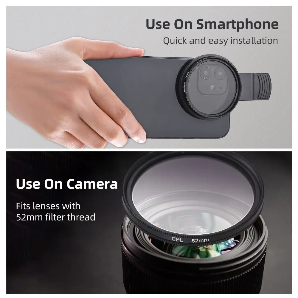 Universal 52mm Circular Polarizer Lens Filter Anti-reflection Portable Smartphones Lens Accessory CPL Filter Kit Camera Lens - Image 6