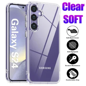 Protective Phone Case with Samsung Galaxy S25 Plus S24 FE S23 S22 Back Shockproof TPU Bumper Clear For Samsung A05 A55 A16 A36