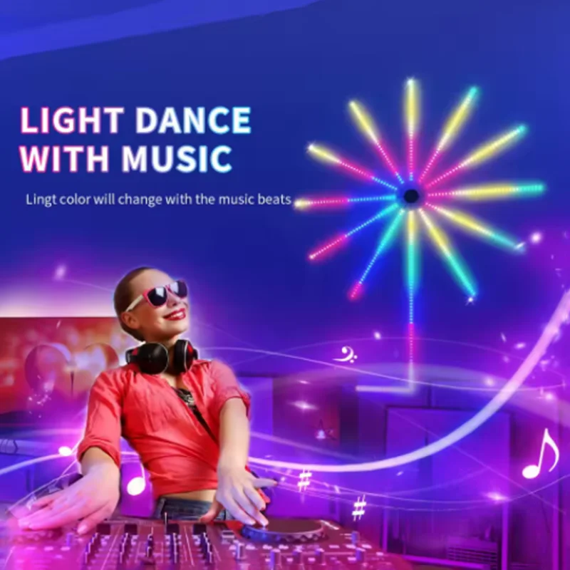 NEWIC Firework Strip Lights LED Bluetooth APP Control Neon Strip USB 5V Changing Smart Lamp Sync Music Bedroom Decor Dream Light - Image 2