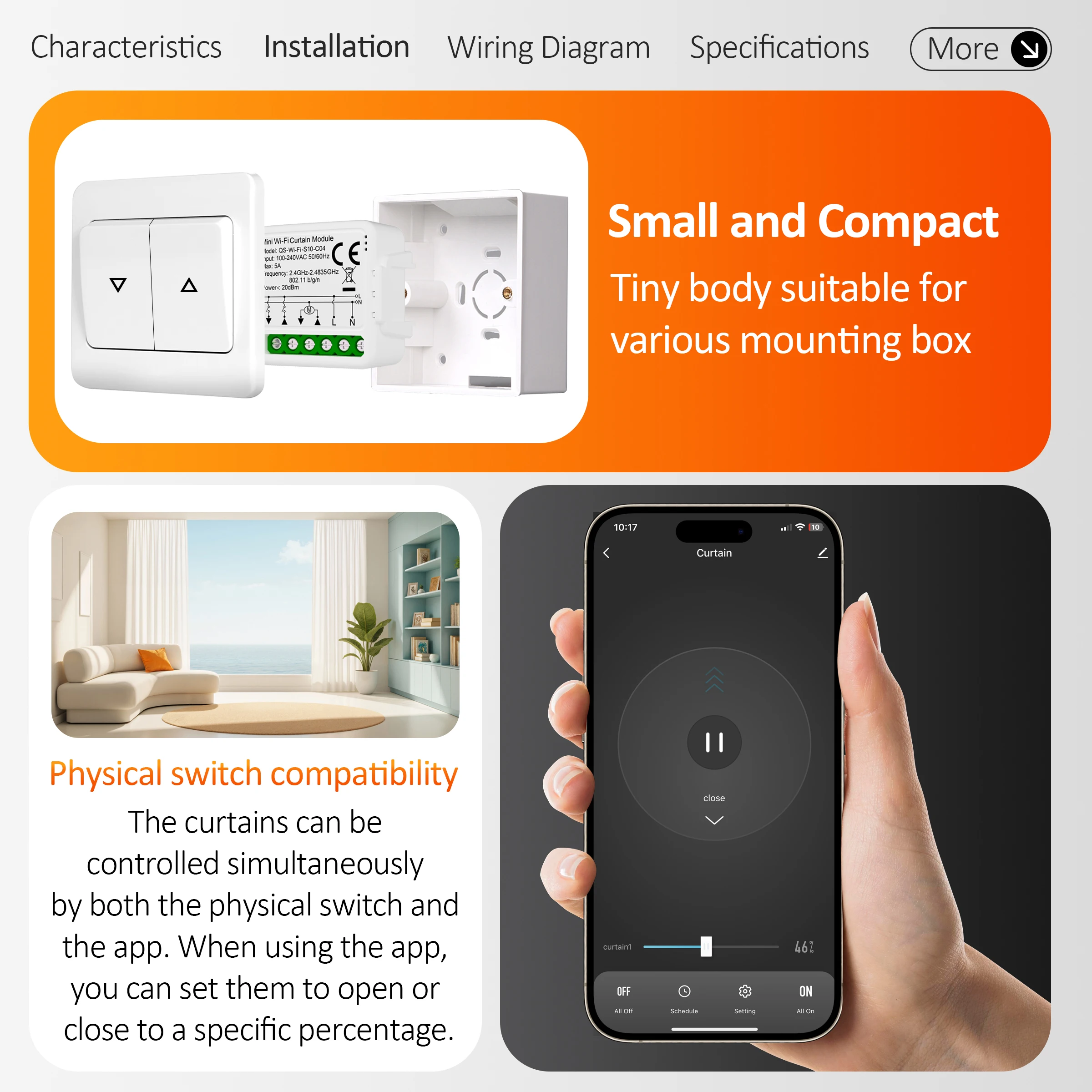 Tuya WiFi Smart Curtain Switch Roller Blinds Shutter Module Works With Alexa Google Home Assistant - Image 3