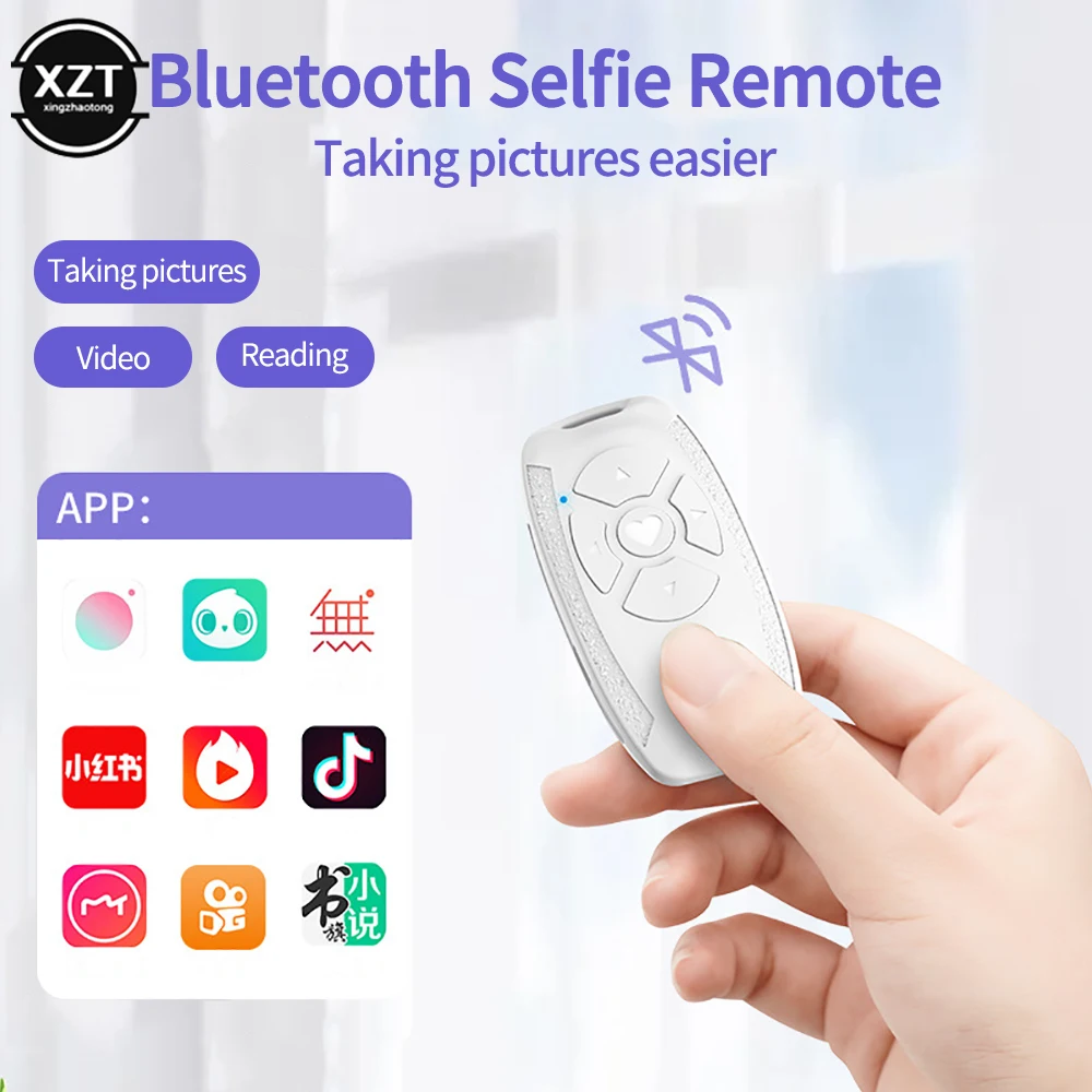 Universal Mobile Phone Selfie Camera Shutter Bluetooth-compatible Remote Control Button Buit-in Battery Rechargeable Controller - Image 2