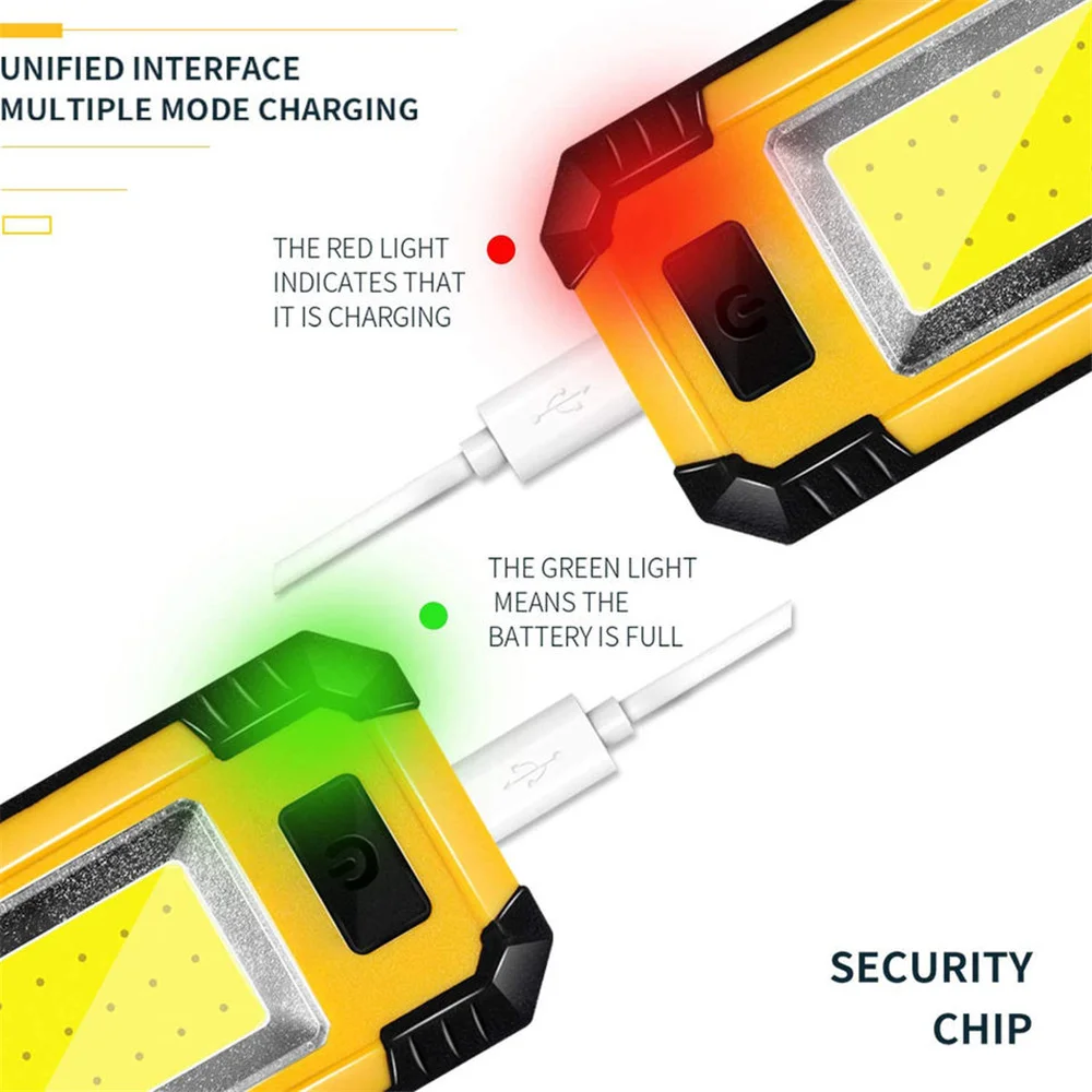 4000mah Led Work Light Rechargeable Super Bright COB Flashlight With Magnetic Portable Outdoor Camping Lantern Emergency Lamp - Image 2