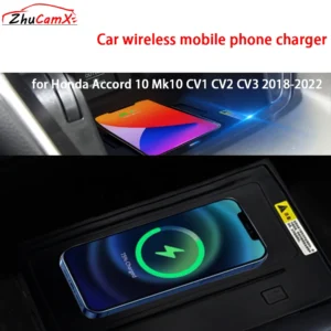 for Honda Accord 10 Mk10 CV1 CV2 CV3 2018-2022 Center Console Storage Wireless Mobile Phone Charger QI 18W Magsafe Fast Charging