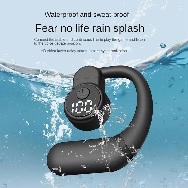 Bluetooth 5.4 Wireless Ear Hook Headset Earphone 180° Rotation HiFi Stereo Noise Reduction Headphone Sports Waterproof Earbud - Image 5