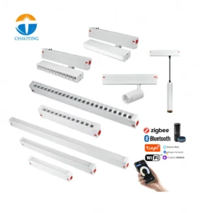 LED COB Track Light Surface Mounted Recessed Magnet Rail Lighting 220V TUYA Smart Dimmable Magnetic Track Linear Light System