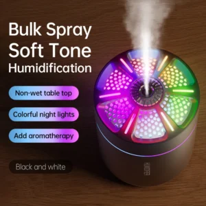USB Powered Smart Humidifier & Diffuser with Color-Changing Night Light | Unscented Cool Mist for Bedroom, Car, Office Home Deco