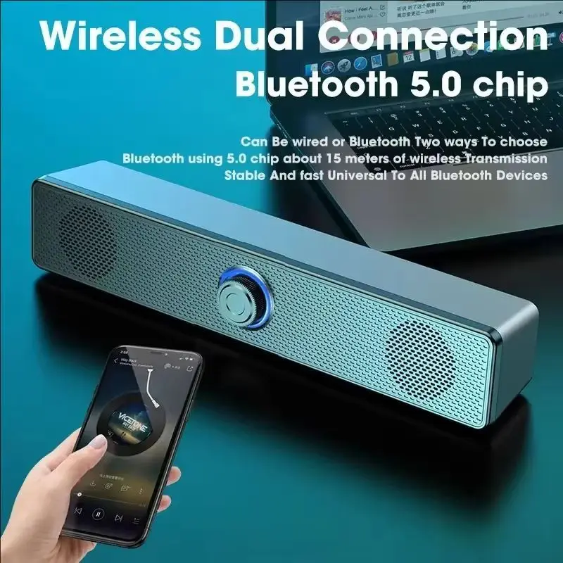 PC Soundbar Wired and Bluetooth Speaker USB Powered Soundbar for TV Pc Laptop Gaming Home Theater Surround Audio System - Image 2