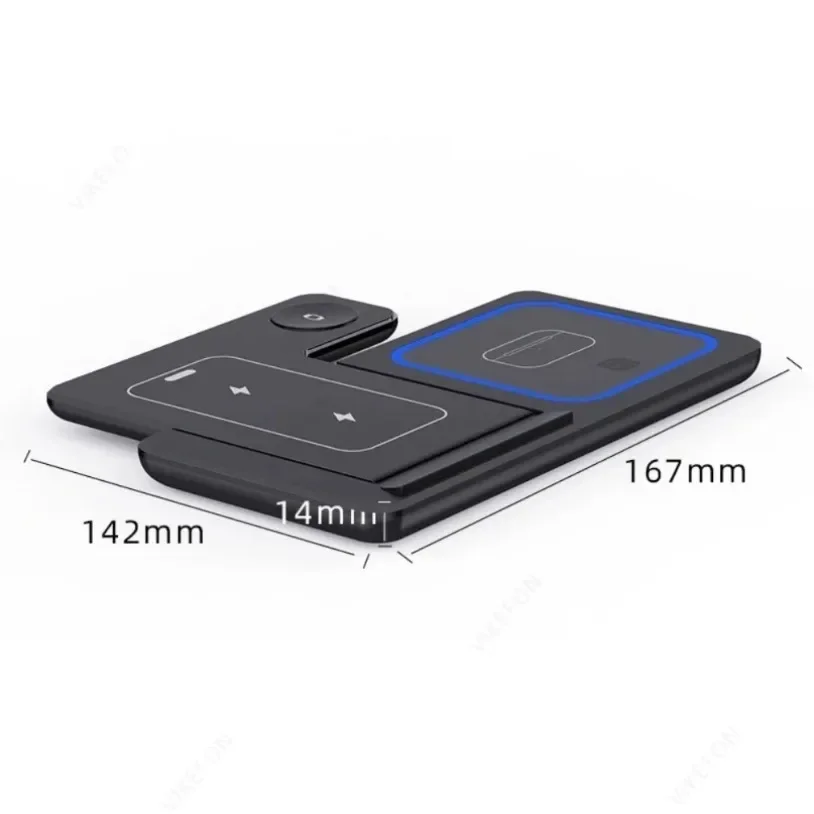 3 in 1 Fast Wireless Charger Stand Foldable Charging Station For iPhone17 16 15 14 13 12 11 Apple Watch Airpods Pro iWatch 8 7 6 - Image 6