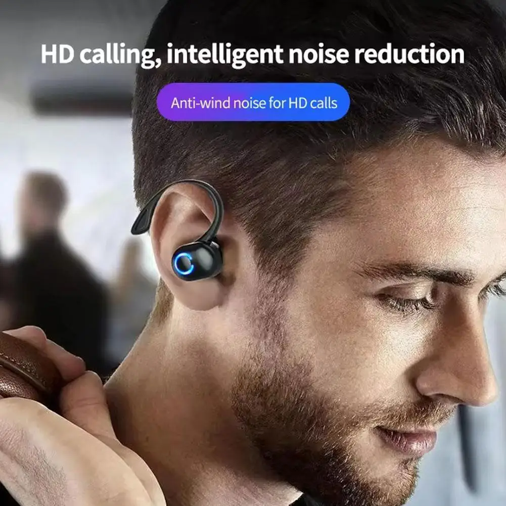 Wireless Bluetooth Earphones HIFI Bass With HD MIC Noise Game Cancelling Sports Waterproof Ear-Hook Earbuds Music Life Head C8T5 - Image 4