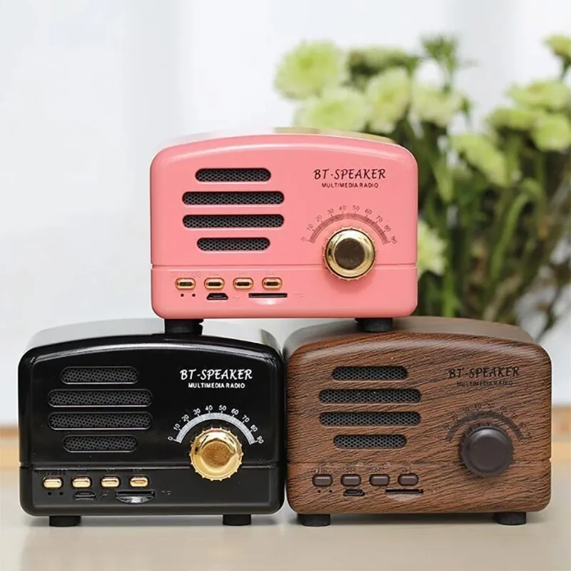 Classic Style Strong Bass Enhancement Loud Volume Sound Box With FM Radio BT01 Retro Bluetooth-compatible5.0 Speaker Wooden Old - Image 3