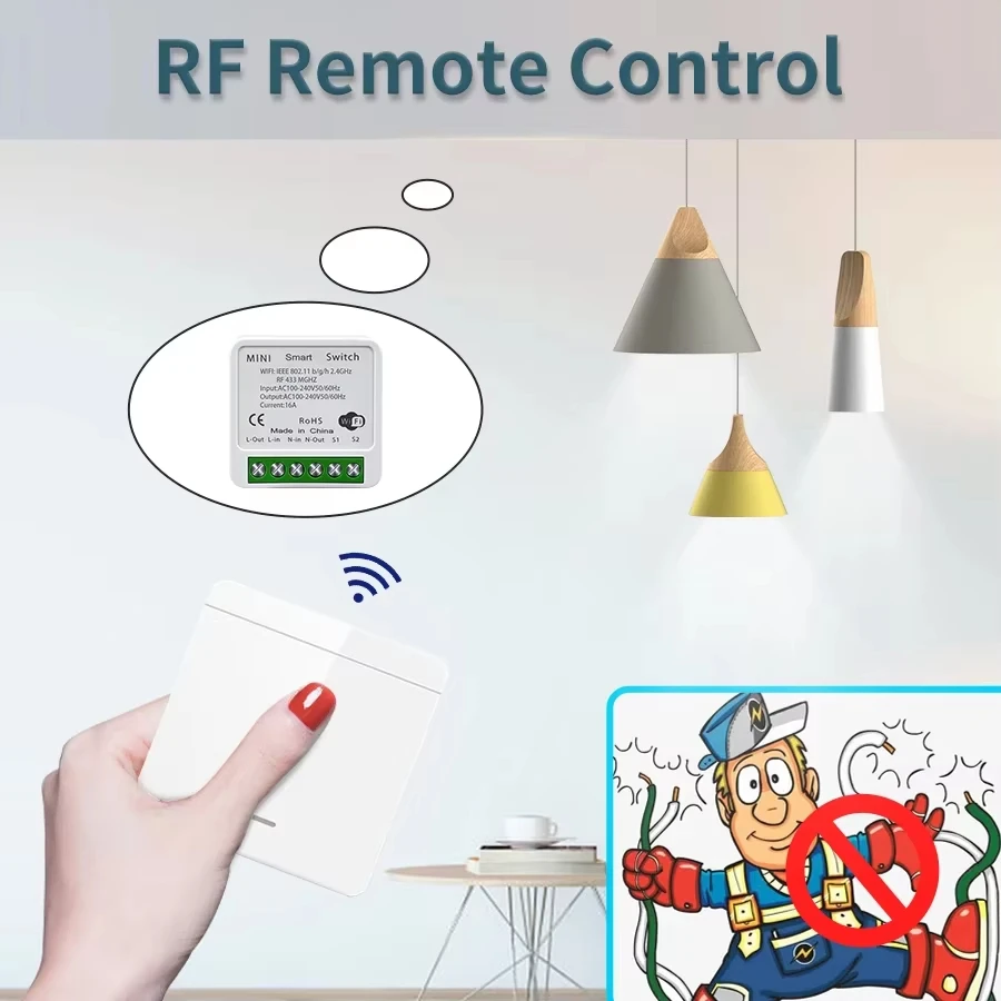 WiFi Switch For Lighting RF 433MHzTuya Smart Wireless Switch Smart APP Voice Control Work With Alexa Google Home Alice - Image 3