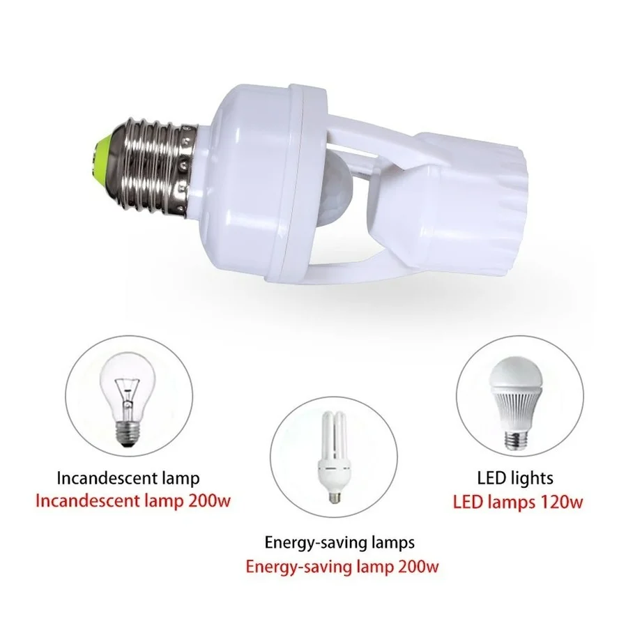 Phlanp Smart Light Bulb Switch110V-240V PIR Induction Infrared Motion Sensor E27 LED lamp Base Holder Socket Adapter Converter - Image 6