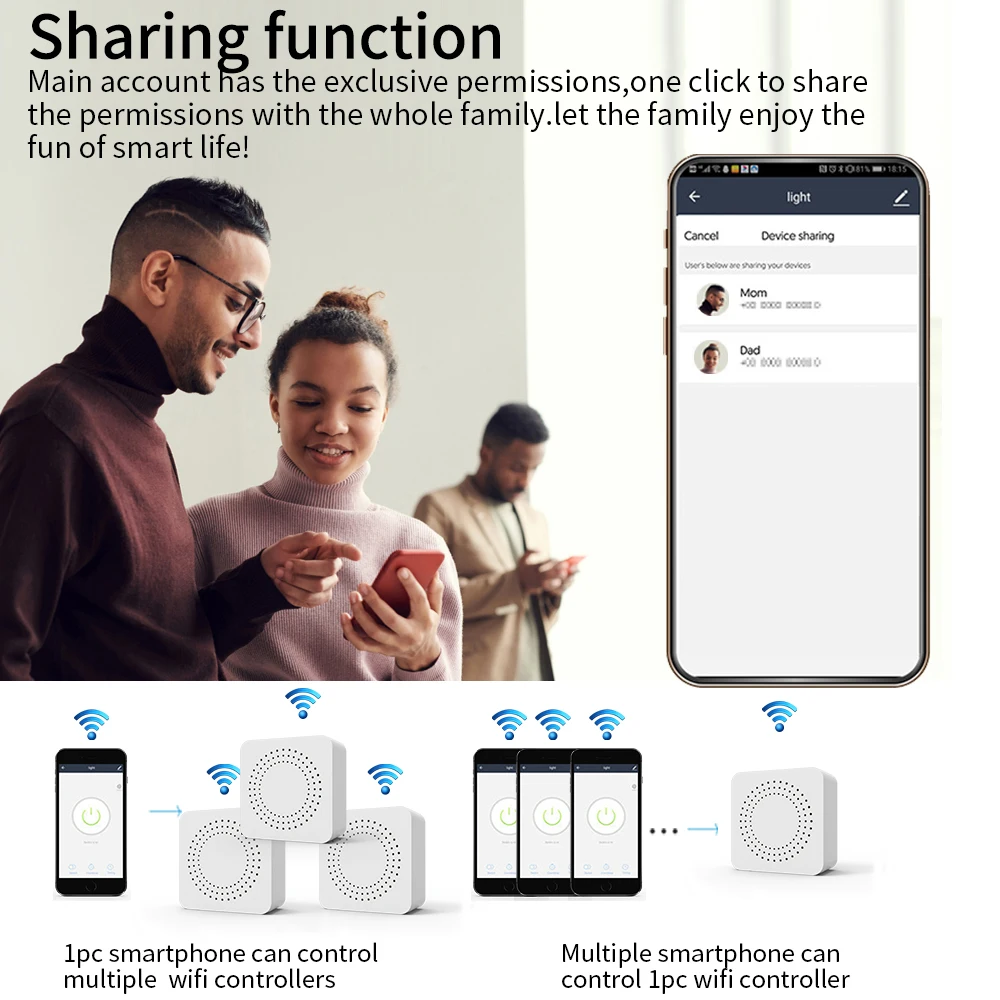 Wifi Mini Smart Switch 16A DIY Light Switch 2 Way Wireless Control Smart Home with Tuya Smart Life Alexa Alice Google Home - Image 4