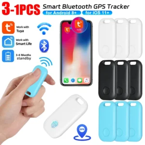 1-3PCS Mini Bluetooth GPS Tracker Anti-lost Alarm Tag Wireless Child Wallet Key Finder APP Locator for Android 8+ for iOS 11+