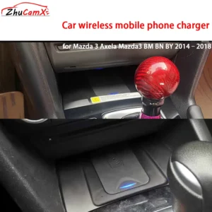 for Mazda 3 Axela Mazda3 BM BN BY 2014–2018 Center Console Storage Wireless Mobile Phone Charger QI 18W iPhone Magsafe Charging