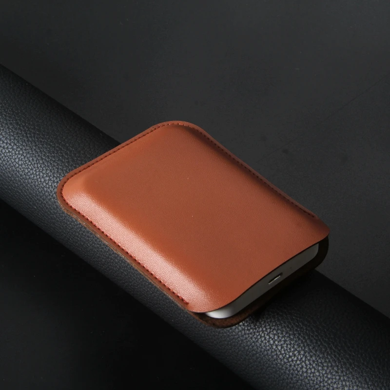 Power Bank Cover Pouch Leather Case for iPhone 13 Magsafe External Battery Cover - Image 2