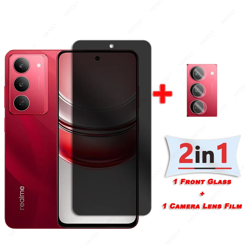 Privacy Screen Protector For Realme 14x 5G Glass For Realme V60 pro 5G Anti-spy Anti Glare Tempered Glass Camera Lens Protector - Image 3