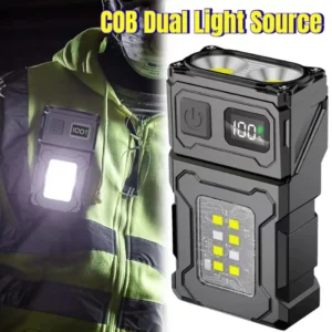 MINI USB Rechargeable LED Flashlight Portable Tail Magnet Flashlight Super Bright Camping Lantern Side COB Emergency Light