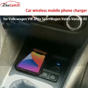 for Volkswagen VW Jetta SportWagen Vento Variant A5 Center Console Storage Wireless Mobile Phone Charger QI 18W Magsafe Charging