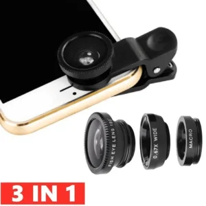 3 In 1 Fisheye Lens 0.67X Wide Angle Micro Camera Lens Angle Zoom Fish Eye Lens Kit Smartphone Lenses With Phone Clip For iPhone