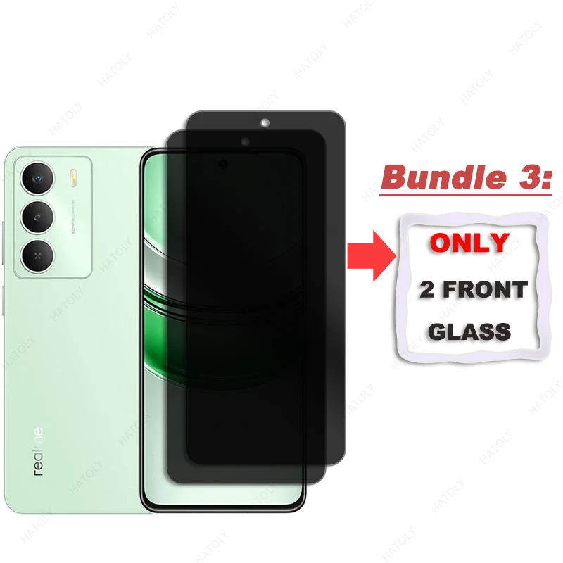 Privacy Screen Protector For Realme 14x 5G Glass For Realme V60 pro 5G Anti-spy Anti Glare Tempered Glass Camera Lens Protector - Image 2