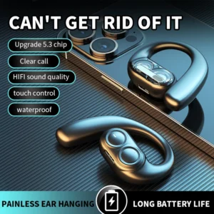 Bluetooth 5.4 Wireless Headphones Gaming Earphone Noise Canceling Ultra Long Battery Life Headset Open-Ear Stereo Sports Earbuds