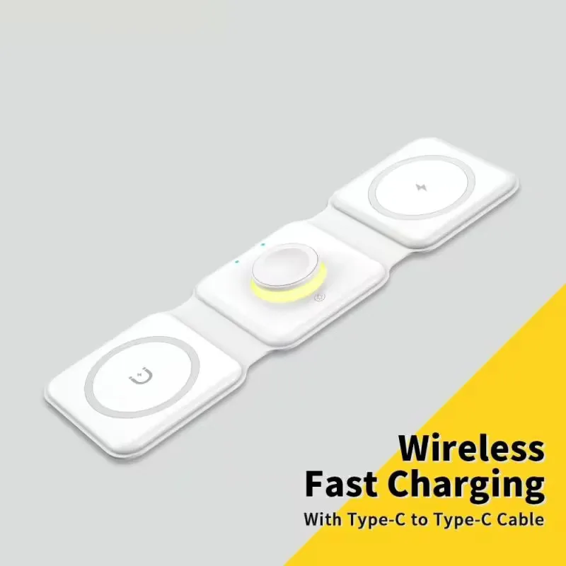 3 in 1 Magnetic Wireless Charger Fast Charging Pad Dock Station for iPhone 16 15 14 17 Pro Max Apple Watch AirPods Phone Charger
