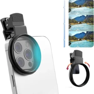 52MM Circular Universal Polarizer Camera Lens Clip Portable CPL Filter Kit Professional Phone Camera Lens For iPhone 16 15 14 13
